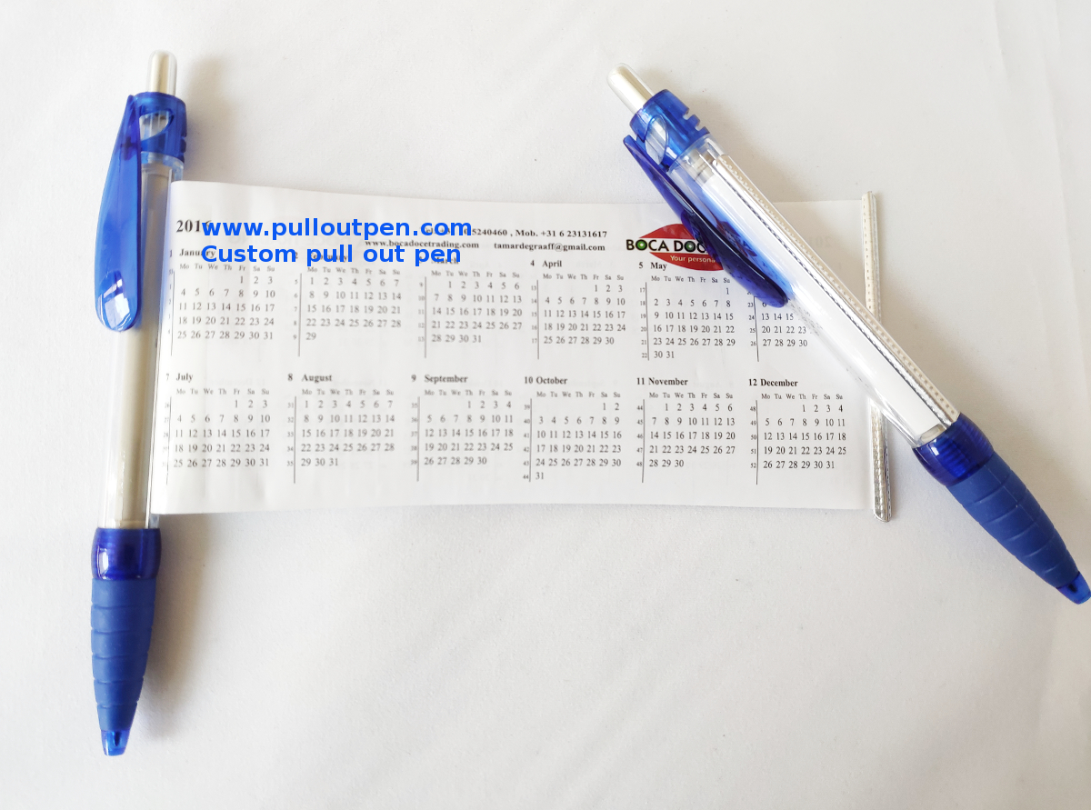 Custom Pullout calendar banner pens - Pullout Pen